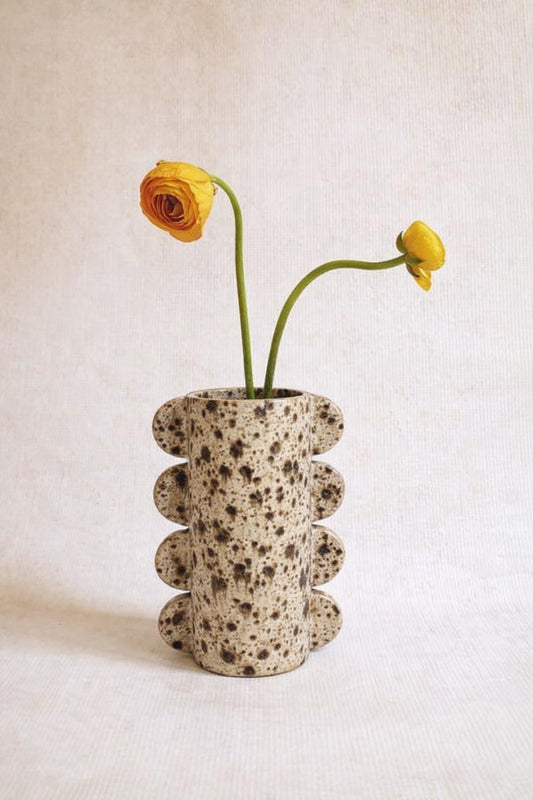 Sculptural Speckled Ceramic Vase