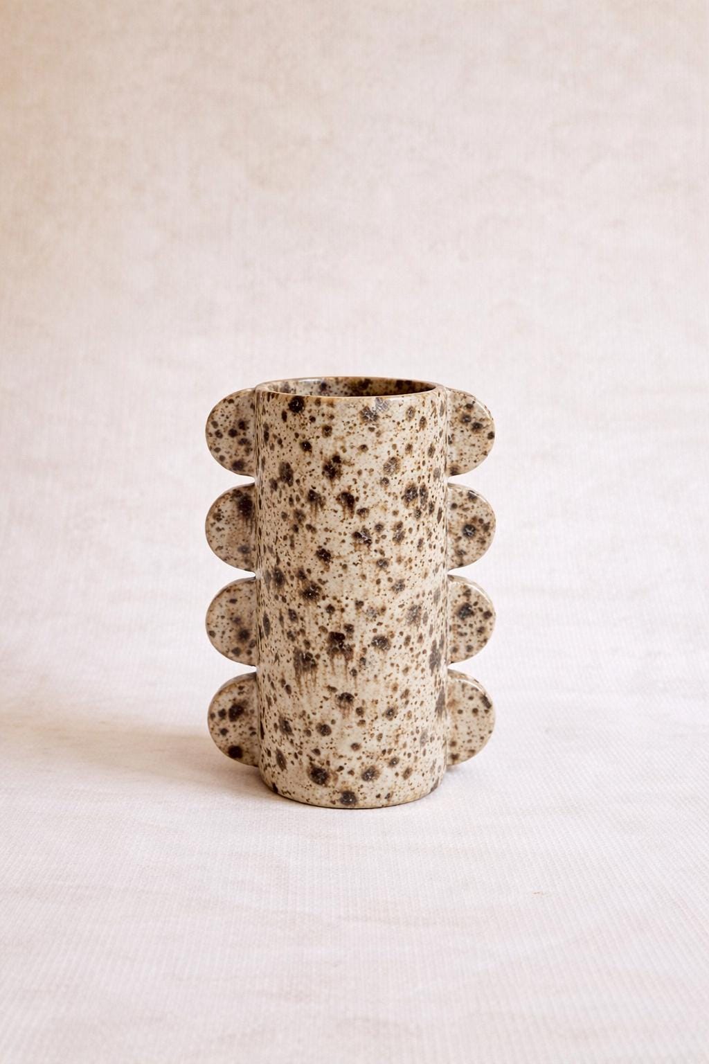 Sculptural Speckled Ceramic Vase