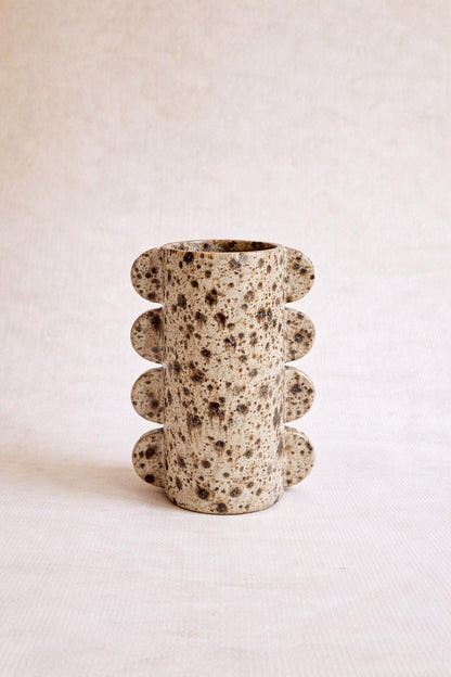 Sculptural Speckled Ceramic Vase