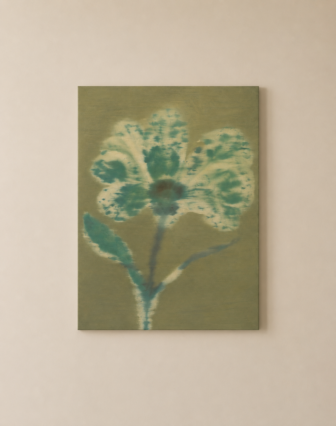Orchid No. 01 — Verdigris sage green and teal floral fine art print