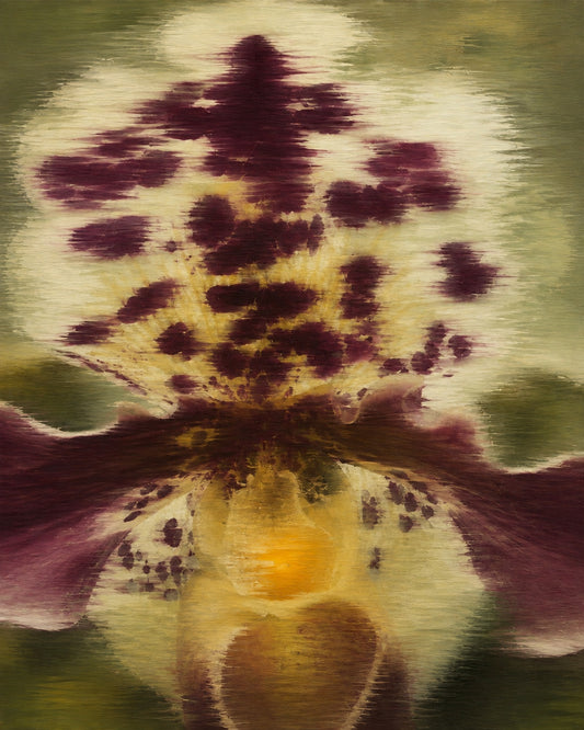 Orchid No. 04 — Ochre burgundy olive orchid fine art print