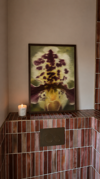 Orchid No. 04 — Ochre styled in a warm tiled candle nook